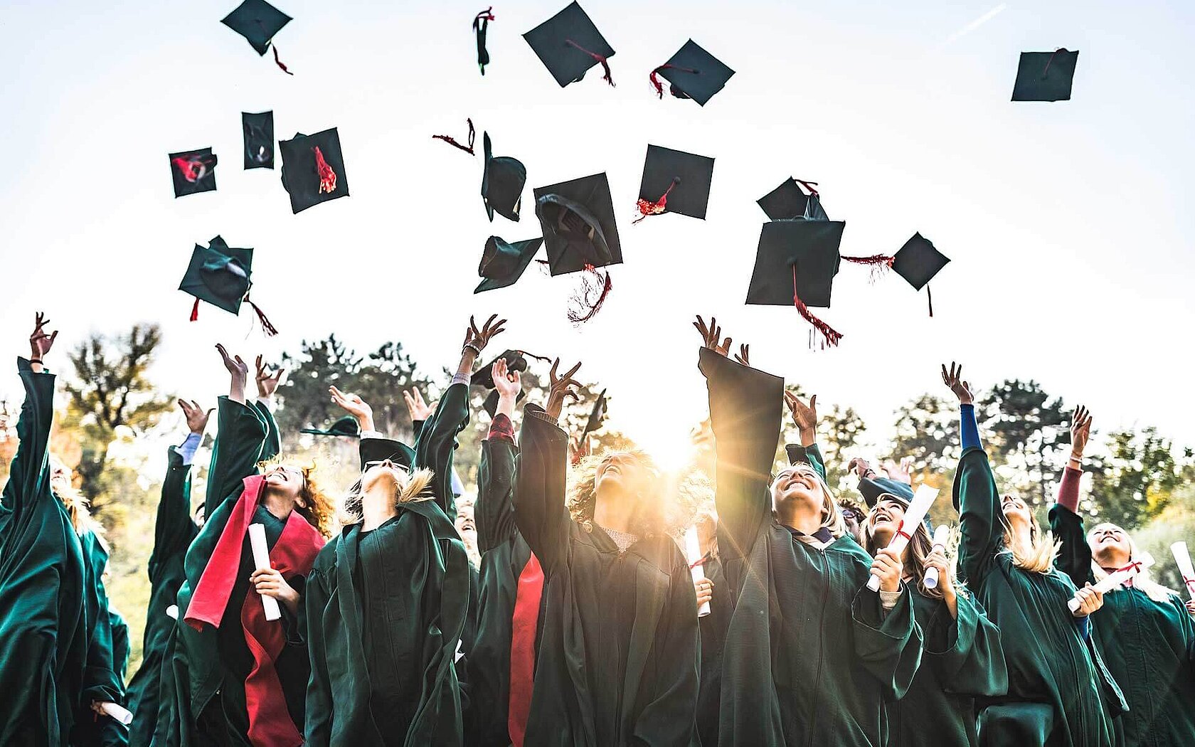 Students celebrating their graduation day