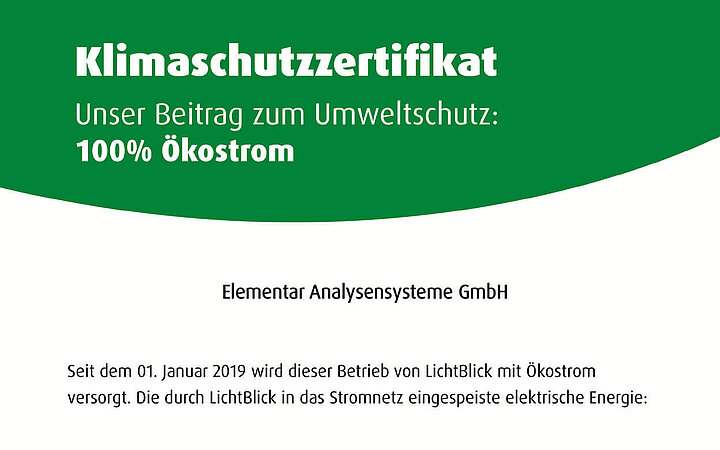 Climate protection certificate