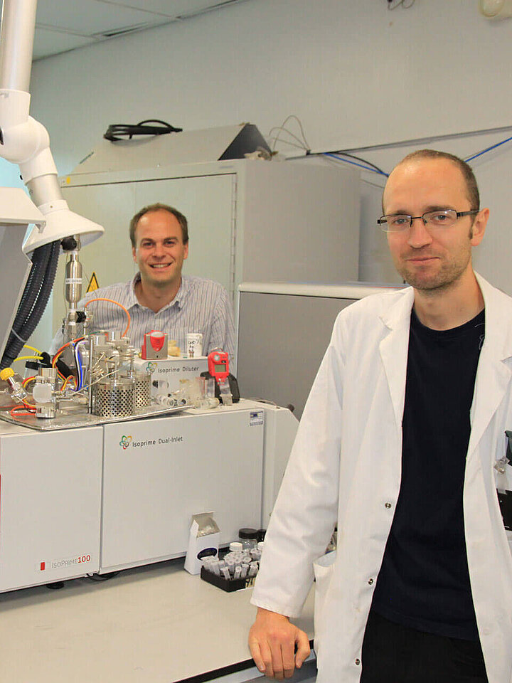 Laboratory of Lancaster University with its IsoPrime100 
