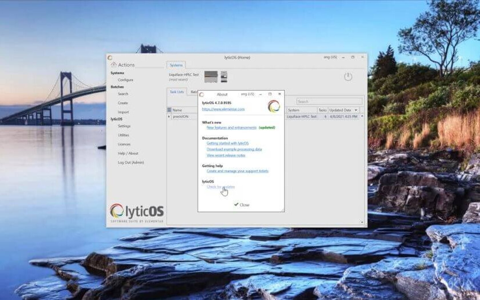 Screenshot with an open window
