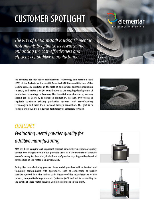 Title page of the TU Darmstadt Customer Spotlight