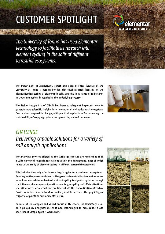 Title page of the University of Torino Customer Spotlight