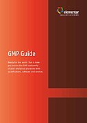 Red front page of a guide, containing GMP relevant information