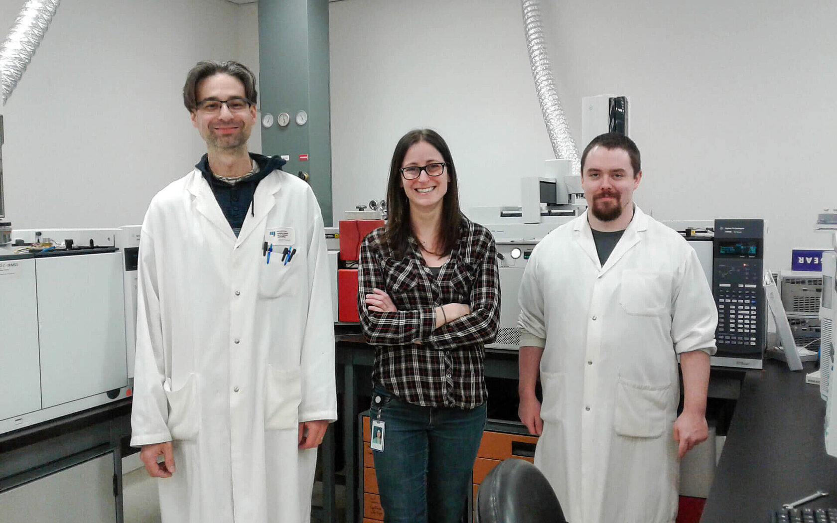 Fred Séguin, Karine Lalonde, and Andrew Barber from INRS 