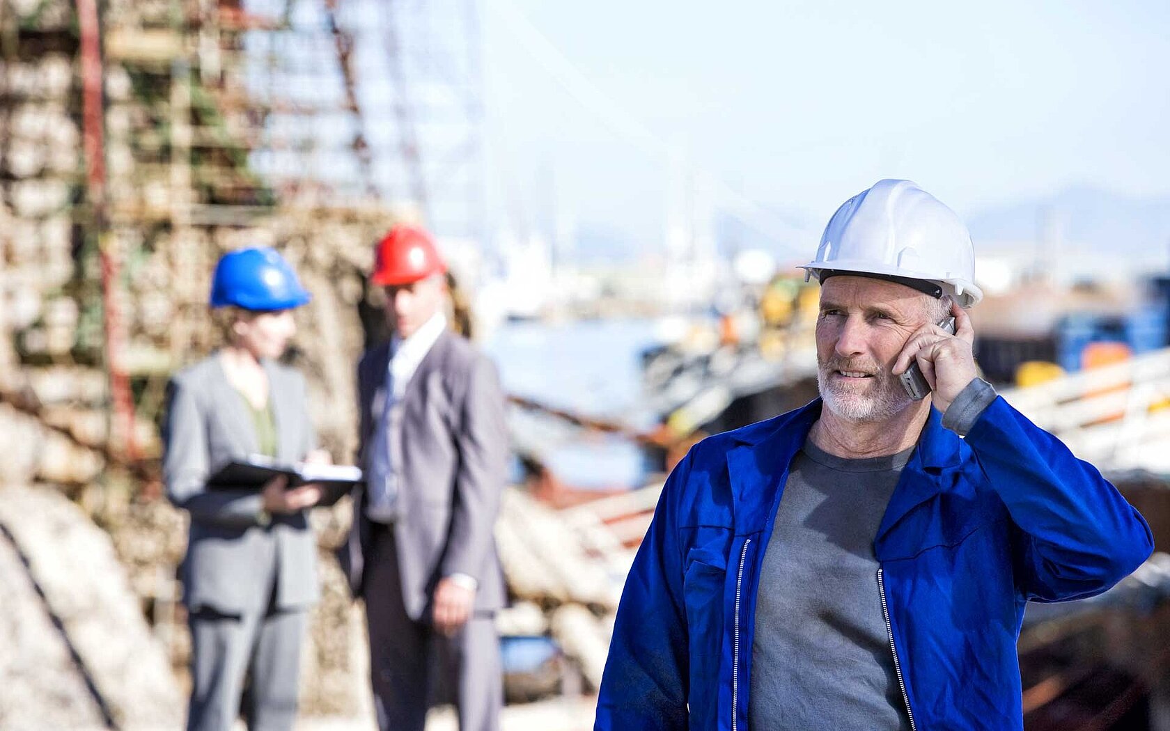Worker on oil platform