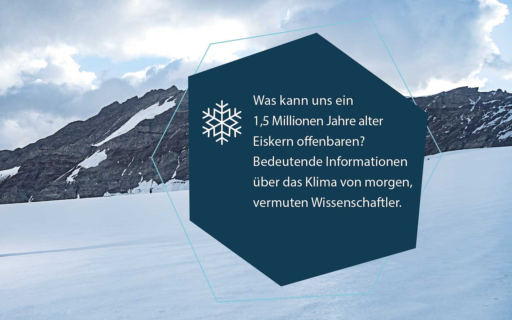 Statement über Eisbohrkerne auf einer verschneiten Landschaft
