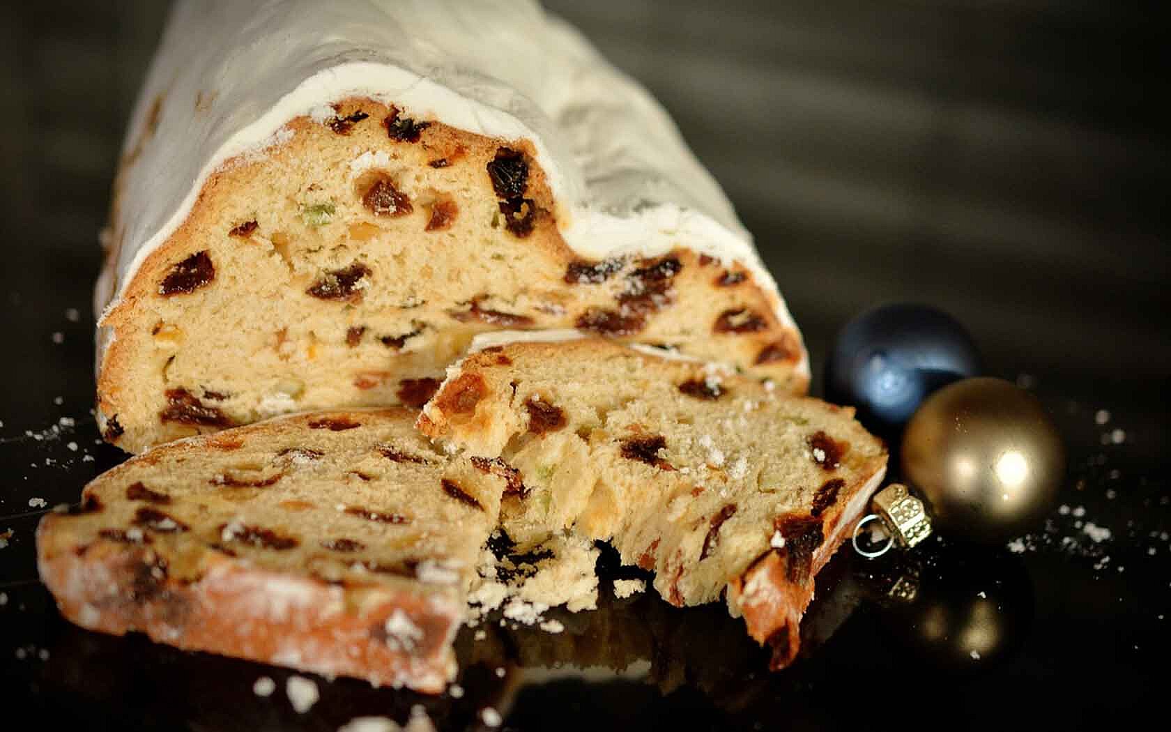 Christmas stollen and Christmas decoration